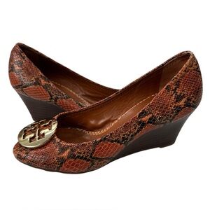 Tory Burch Brown and Black Wedges